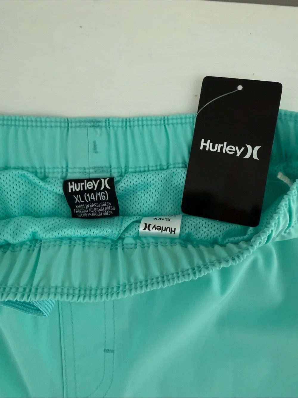 NWT Hurley Boys XL 14/16 Aqua Cargo Swim Trunks Board Shorts